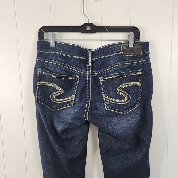 Silver Jeans Berkley Low Rise Dark Wash Stretch Jeans Womens Size 28 Long Tall - Picture 4 of 12